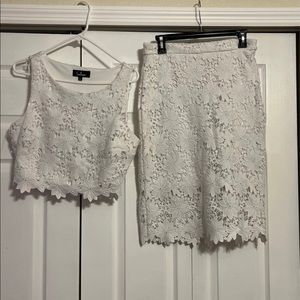 White , two piece , perfect for a date night , bachelorette